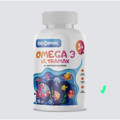 Антиоксидант ENDORPHIN Omega 3 75% KIDS 90 капсул