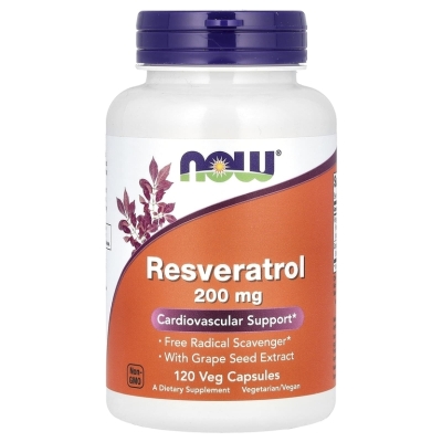 Антиоксидант NOW Natural Resveratrol 200 мг 120 капсул